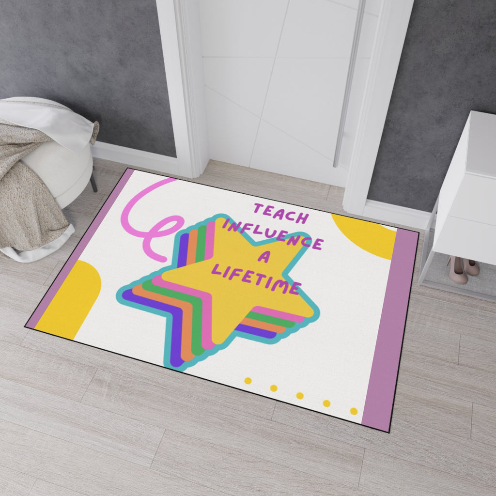 Heavy Duty Floor Mat – Teach, Influence, a Lifetime Teacher Appreciation Design