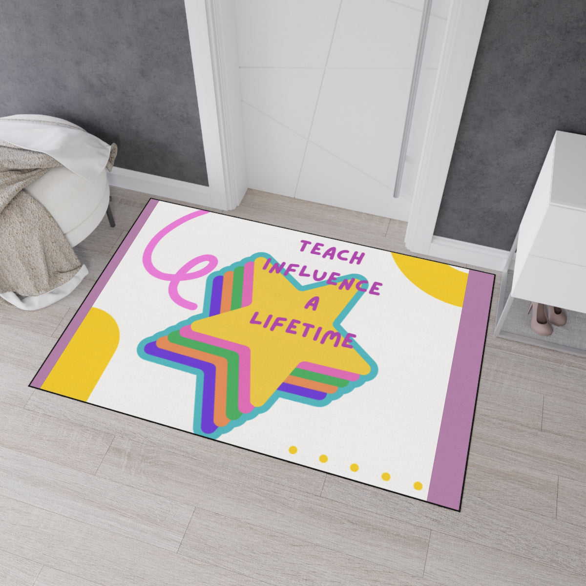 Heavy Duty Floor Mat – Teach, Influence, a Lifetime Teacher Appreciation Design
