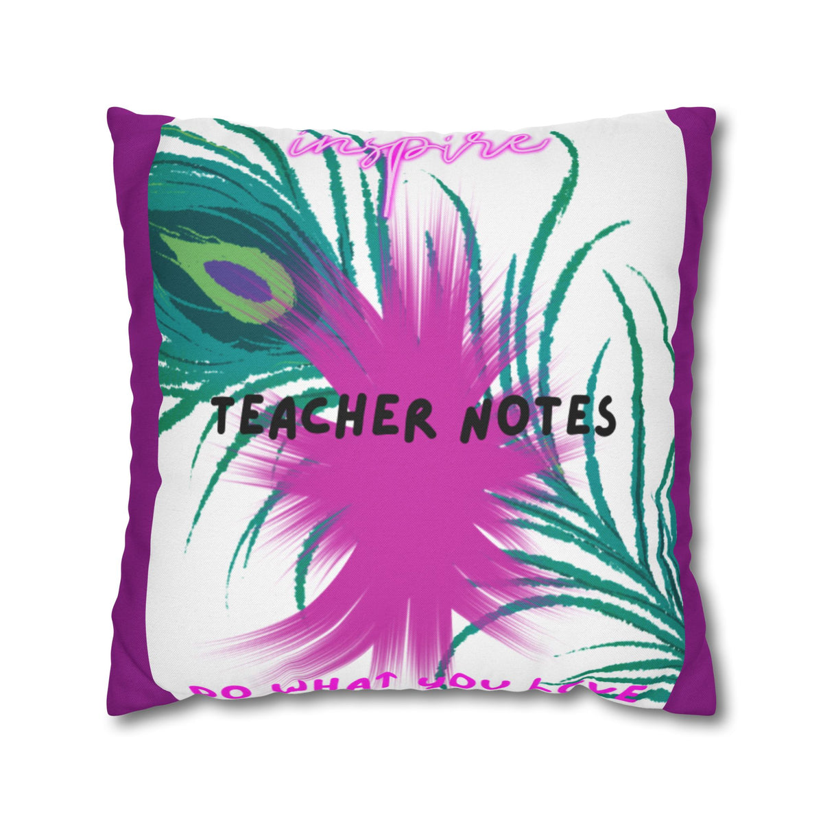 Teacher Notes Tropical Floral Square Pillowcase