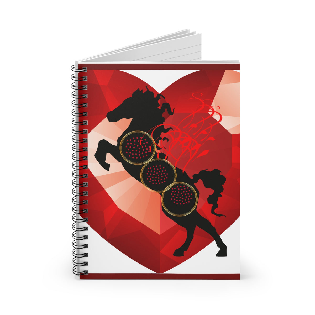 Romantic Horseback Riding Heart Spiral Notebook