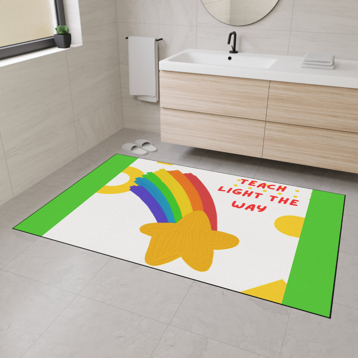 Teach Light the Way Rainbow Star Floor Mat
