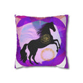 Mystical Black Horse Square Pillowcase