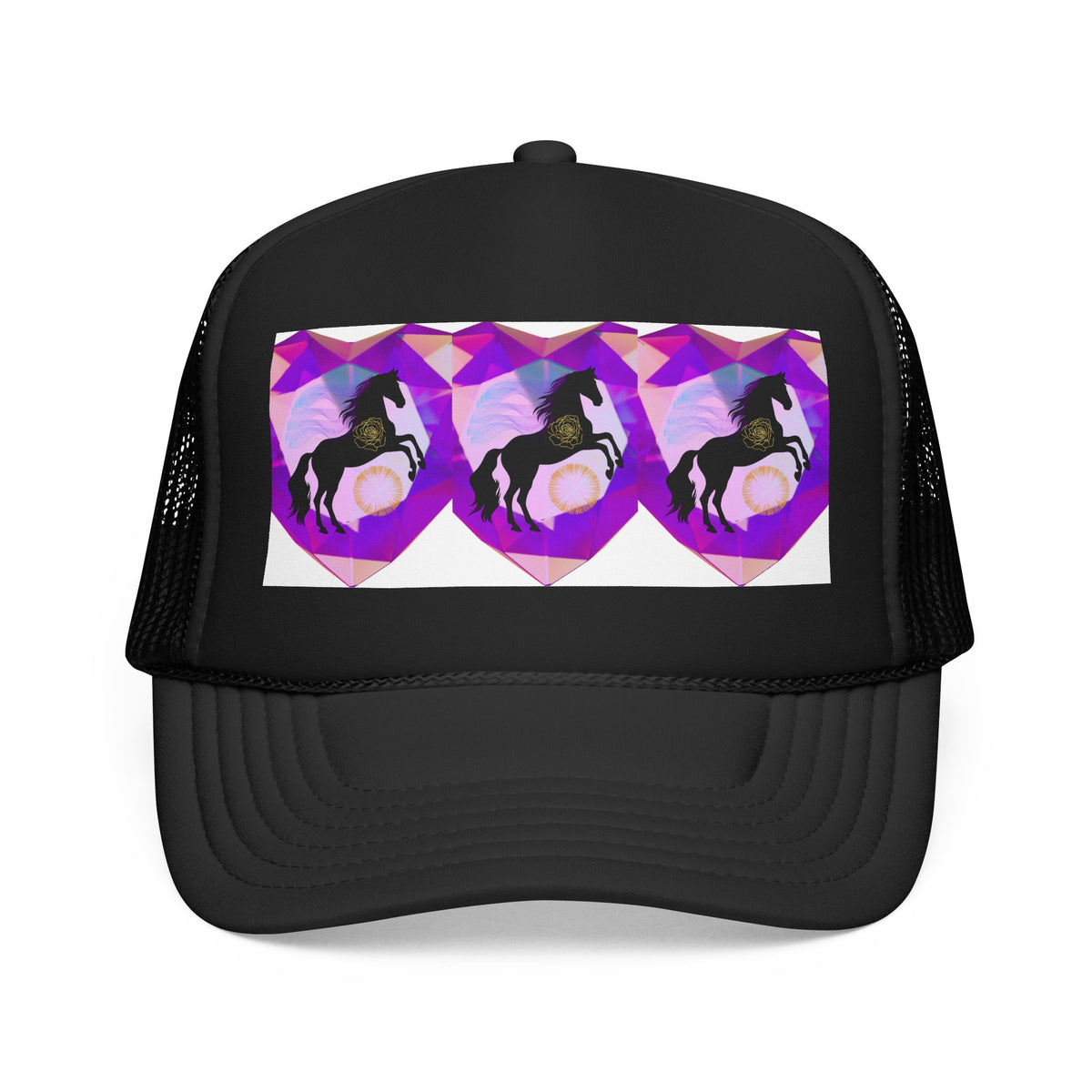 Mystical Black Cat Foam Trucker Hat