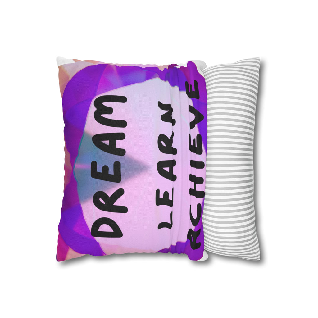 Dream Learn Achieve Inspirational Square Pillowcase