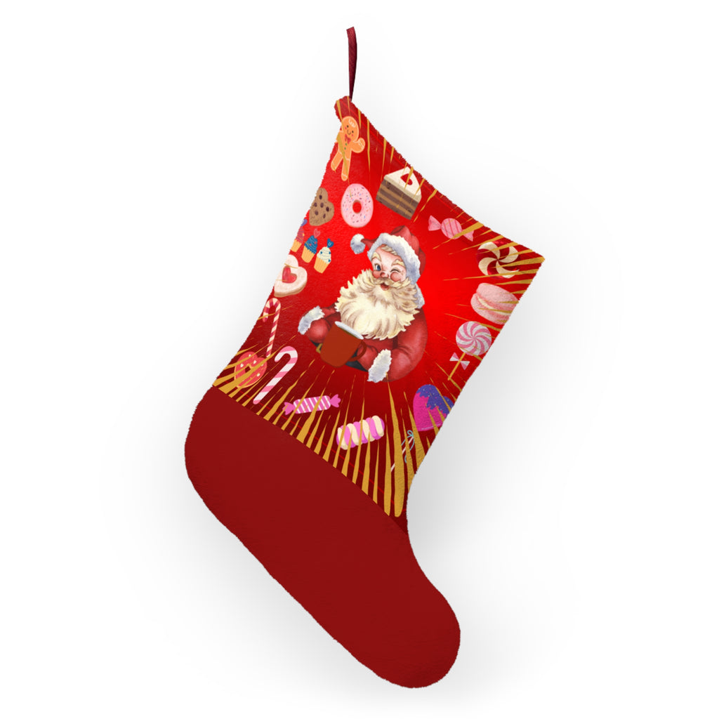 Santa Candy Cane Christmas Stocking