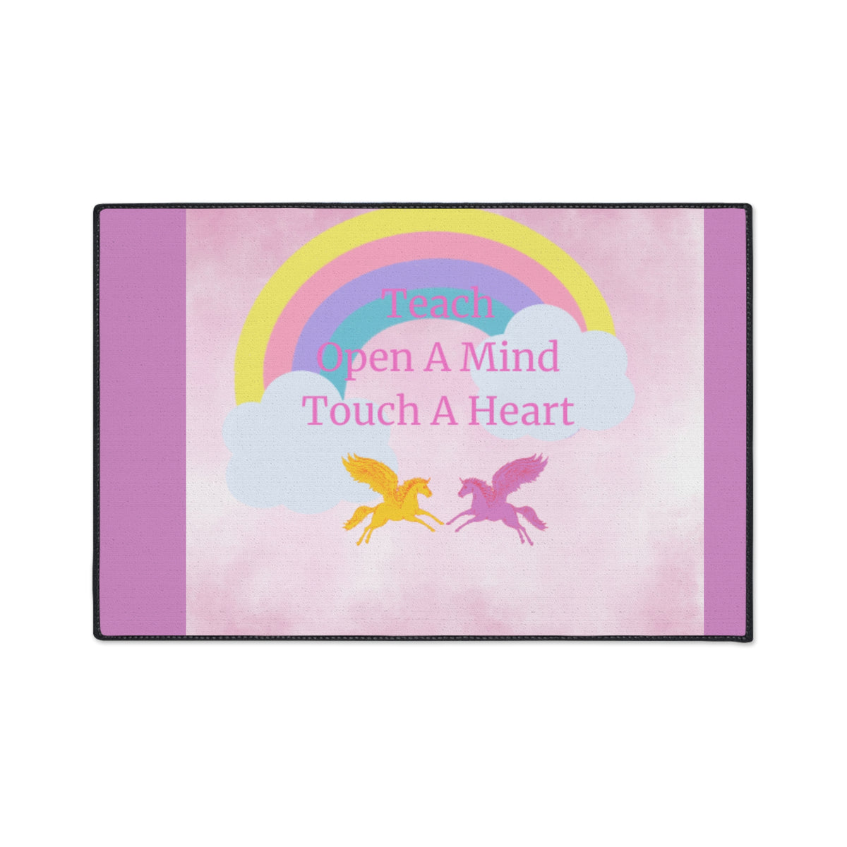Teach Open a Mind Touch a Heart Rainbow Butterfly Floor Mat