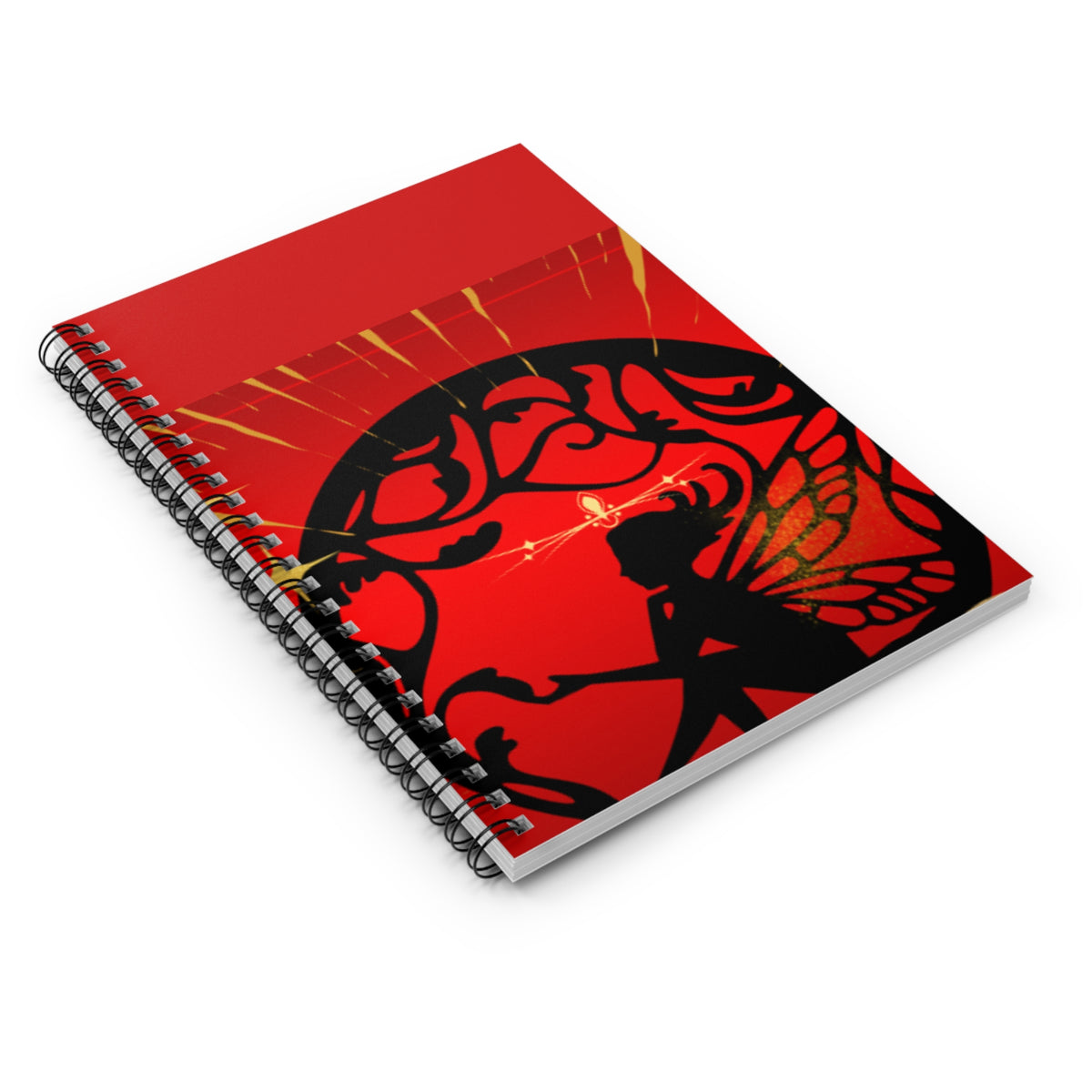 Red Fantasy Fairy Spiral Notebook