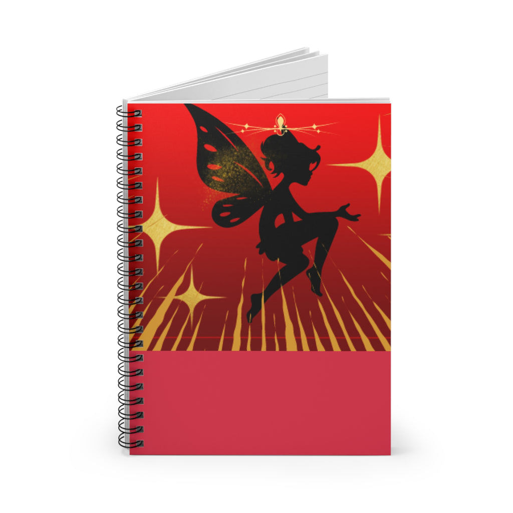 Red Fairy Fantasy Spiral Notebook