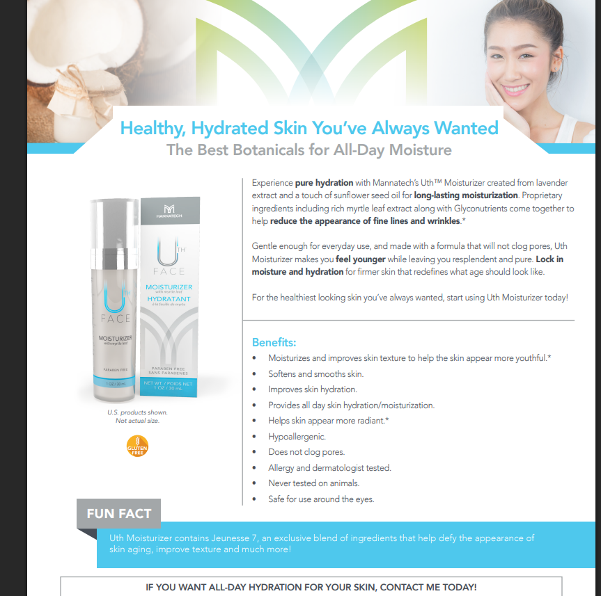 Information Sheet On Our Moisturizer